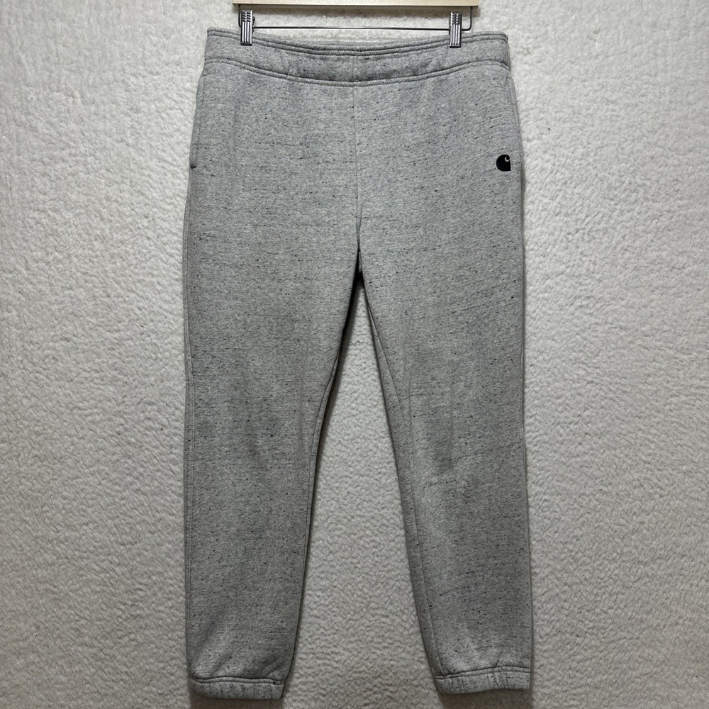 Carhartt‎ Women's Size L Gray Marled Relaxed Fit Joggers Tapered Legs Logo